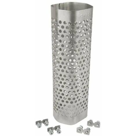 Protection silencieux échappement 110mm grille métal perforé avec vis de fixation tracteur camion anti brulure tuyau pot collecteur