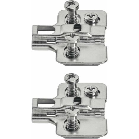 2x Embase en croix Metalla 300 SM avec vis réglage en hauteur ±2mm par excentrique pour charnière, écartement 2mm (1/2)
