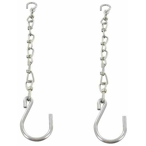 Cyclingcolors – Lot de 2 chaînes de sécurité en acier 4mm – Crochet en S pour accrochage sécurisé – Longueur 200mm – Charge maximale élevée