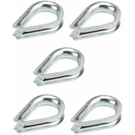 Cyclingcolors – Lot de 5 cosse-cœur 6mm en acier zingué – Fixation pour câbles acier – Longueur intérieure 25mm – Largeur intérieure 18mm