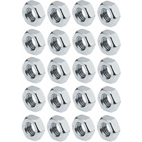 20x écrou hexagonal filetage M10 x clé SW= 17mm acier DIN 934 bricolage finition (1/2)