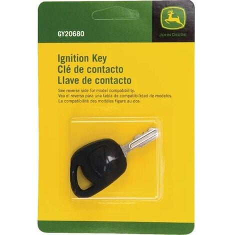 Clé de contact GY20680 compatible avec John Deere démarreur allumage interrupteur pelle tracteur tractopelle pelleteuse engin chantier