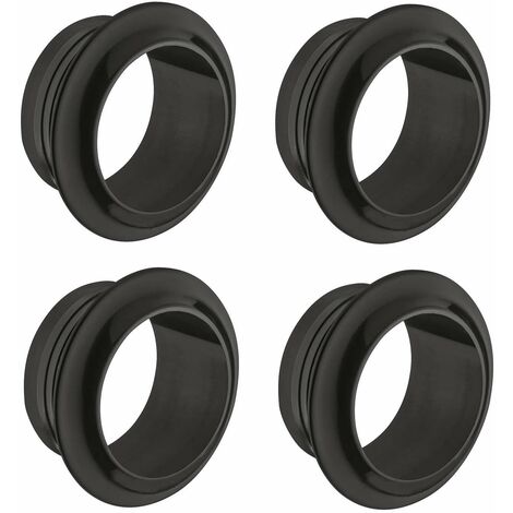 Cyclingcolors – Lot de 4 rosaces de bouton poussoir en plastique noir brillant 34mm – Pour meubles en bois – Épaisseur 16mm – Design moderne (1/3)
