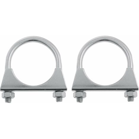 2x Collier pot échappement universel 60mm tracteur 2 vis tuyau tube acier fixation support serrage à vis voiture véhicule