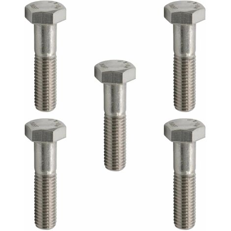 5x vis hexagonale UNC partiellement filetée DIN 931 classe 8.8 acier zingué, 3/8x2 (1/2)