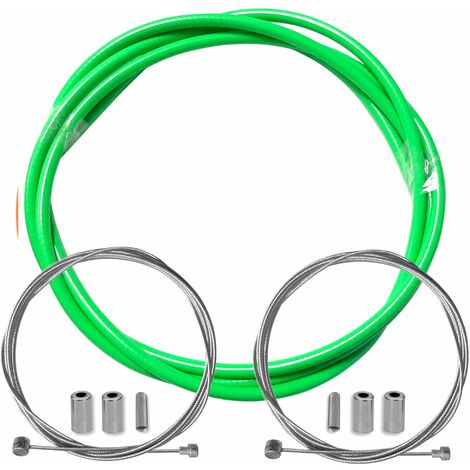 kit gaine frein vert fluo vélo avec câble embouts kit avant arrière compatible avec shimano sram cycle ville route vtt insert performance cable