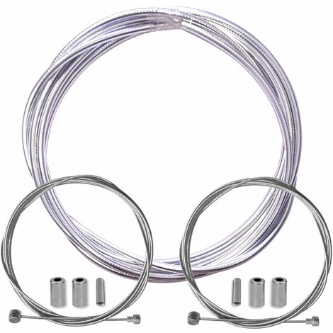 kit gaine frein chrome vélo avec câble embouts kit avant arrière compatible avec shimano sram cycle ville route vtt insert performance cable (1/4)