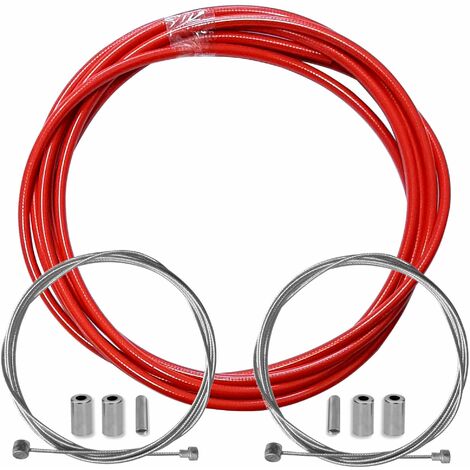 kit gaine frein rouge vélo avec câble embouts kit avant arrière compatible avec shimano sram cycle ville route vtt insert performance cable