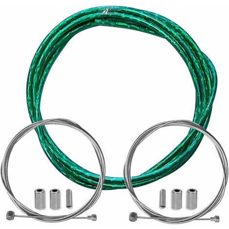 kit gaine frein vert laser vélo avec câble embouts kit avant arrière compatible avec shimano sram cycle ville route vtt insert performance cable (1/4)