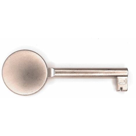 clé de meuble 70mm rond plein nickelé mat serrure design contemporain décoration armoire