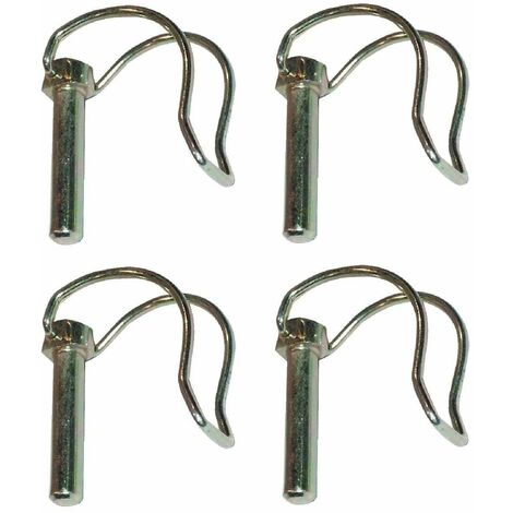 Cyclingcolors – Lot de 4 goupilles demi-lune en acier zingué – Longueur 60mm – Pour remorques, tondeuses et tracteurs – Circlip inclus