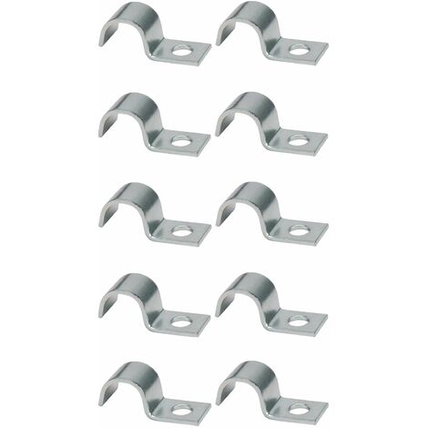 10x Collier de fixation en acier zingué Attache serrage Tube Tuyau Câble, Ø 10mm