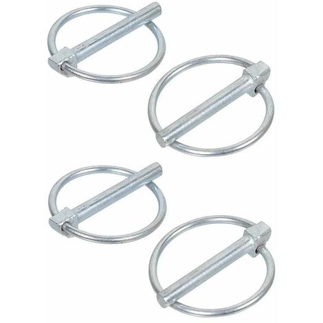 Cyclingcolors – Lot de 4 goupilles clips en acier zingué 6mm x 45mm – Fixation pour tondeuse, tracteur, motoculteur, remorque