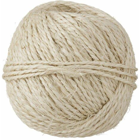 Corde de sisal longueur 20m diamètre 2,5mm rouleau ficelle vintage rustique tricot décoration tuteur tomate scrapbooking bricolage jardin