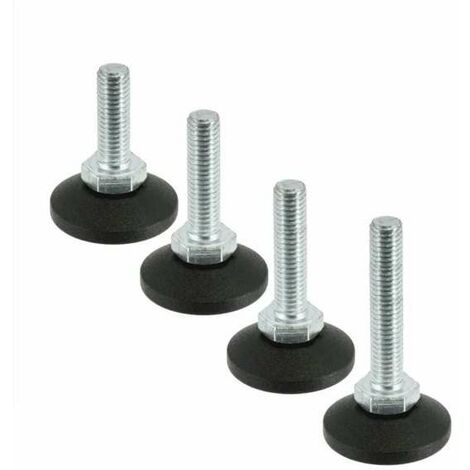 Cyclingcolors – Lot de 4 pieds réglables M10 x 60mm – Acier zingué – Charge max 550 kg – Vérins pour meubles – Ajustement précis pour sols irréguliers