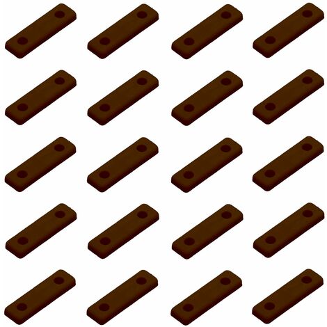 Cyclingcolors – Lot de 20 patins glisseurs en plastique 50 x 14 x 5mm – À visser pour protection sol – Couleur marron pour meubles et chaises
