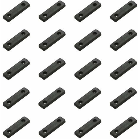 Cyclingcolors – Lot de 20 patins glisseurs en plastique noir – Pieds de meuble à visser 50 x 14 x 5mm – Protection sol pour chaises et tables