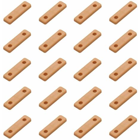 20x Pied de meuble à visser en plastique 50 x 14 x 5mm Patin glisseur Protection Sol Pied Meuble Chaise, marron aulne