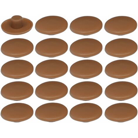 20x Cache vis en plastique 4 x 2,7 x 11,8mm Confirmat Meuble Capuchon Bouchon Trou Protection Universel, marron aulne