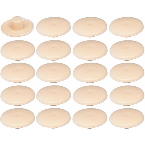 20x Cache vis en plastique 4 x 2,7 x 11,8mm Confirmat Meuble Capuchon Bouchon Trou Protection Universel, beige sable (1/3)