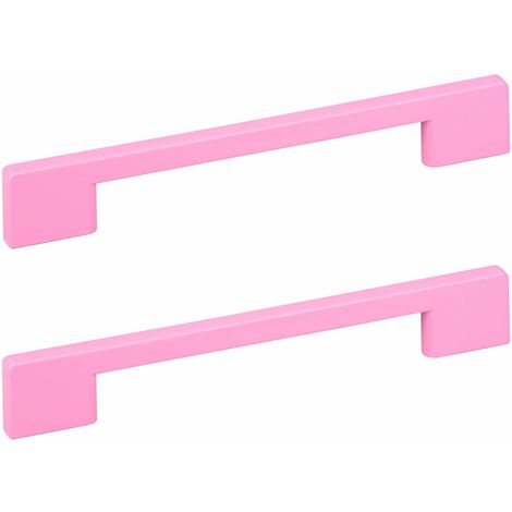 2x Poignée en plastique à visser Chambre enfant Garçon Fille Meuble Tiroir Armoire Commode, 128mm rose (1/3)