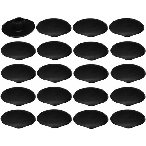 20x Cache vis en plastique 4 x 2,7 x 11,8mm Confirmat Meuble Capuchon Bouchon Trou Protection Universel, noir (1/3)