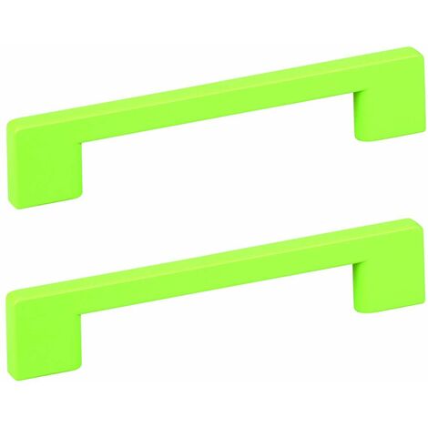 2x Poignée en plastique à visser Chambre enfant Garçon Fille Meuble Tiroir Armoire Commode, 96mm vert clair