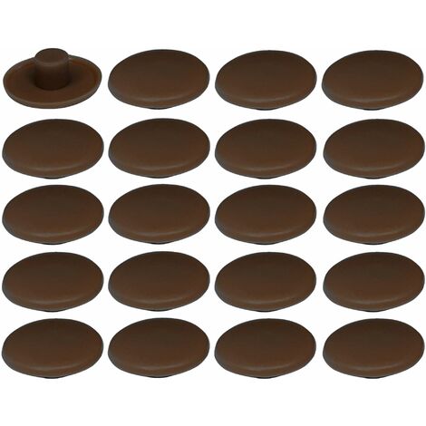 20x Cache vis en plastique 4 x 2,7 x 11,8mm Confirmat Meuble Capuchon Bouchon Trou Protection Universel, marron chêne teinté