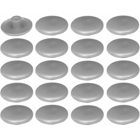 20x Cache vis en plastique 4 x 2,7 x 11,8mm Confirmat Meuble Capuchon Bouchon Trou Protection Universel, gris aluminium