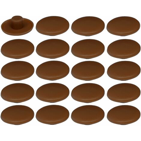 20x Cache vis en plastique 4 x 2,7 x 11,8mm Confirmat Meuble Capuchon Bouchon Trou Protection Universel, marron noix