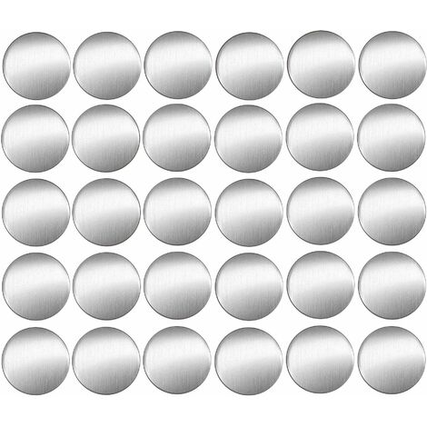 Cyclingcolors – Lot de 30 caches vis adhésifs autocollants 20mm – Couleur gris aluminium chromé brillant – Pour meubles tables et chaises (1/3)