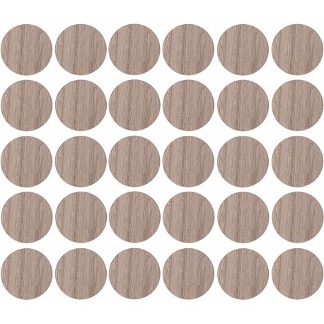 30x Cache vis adhésif autocollant diamètre 20mm bouchon trou meuble table chaise maison, bois orme clair