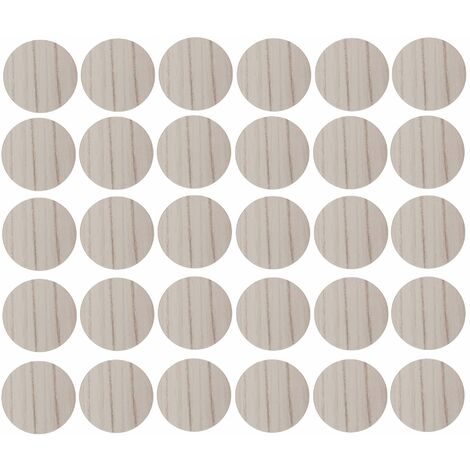 30x Cache vis adhésif autocollant diamètre 20mm bouchon trou meuble table chaise maison, bois chêne blanc