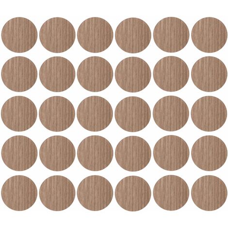 30x Cache vis adhésif autocollant diamètre 20mm bouchon trou meuble table chaise maison, bois tilleul clair