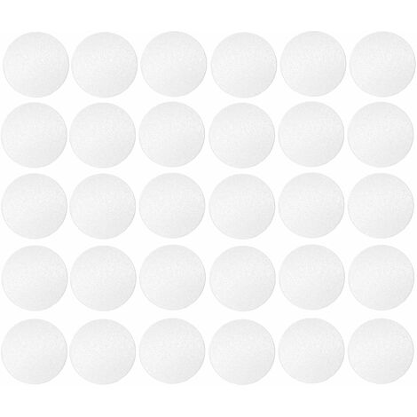 30x Cache vis adhésif autocollant diamètre 20mm bouchon trou meuble table chaise maison, blanc PE