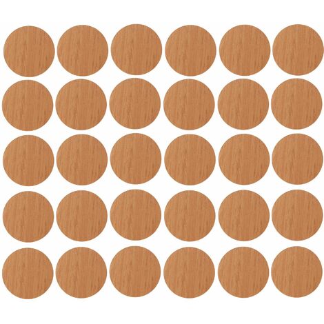 30x Cache vis adhésif autocollant diamètre 20mm bouchon trou meuble table chaise maison, bois marron érable