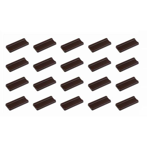 Cyclingcolors – Lot de 20 patins universels rectangulaires à clouer 38x16x3mm – Protection pour meubles – Plastique marron pour sols durs