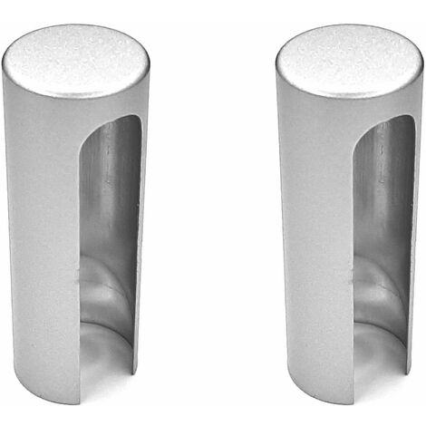 Cyclingcolors – Lot de 2 couvre gonds en plastique pour charnières – Protection chrome mat – Ø20mm, hauteur 74,5mm – Installation facile