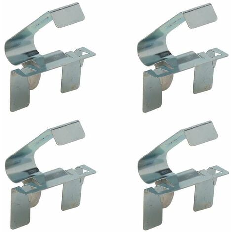 4x clip plinthe basse meuble cuisine acier chromé métal support connecteur  ressort fixation