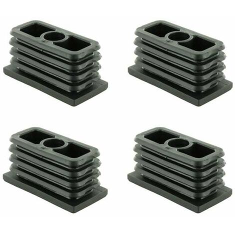 Cyclingcolors – Embout de tube rentrant rectangulaire en plastique noir – Charge maximale 200kg – Taraudé M8 – Pour tubes 1.5 à 2mm – Lot de 4