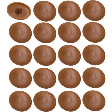 20x Cache vis en plastique cruciforme 11,5mm Pozidriv pz2 capuchon protection meuble universel, marron cerisier (1/3)
