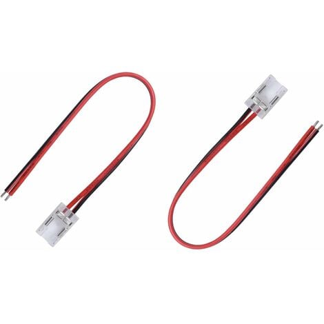 2x connecteur rapide câblé monochrome pour ruban LED largeur 10mm x  longueur 150mm 12V 24V controleur