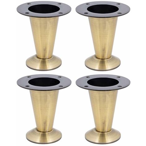 Lot de 4 pieds de meubles avec roulettes pivotantes, réglables en hauteur avec frein, pieds de