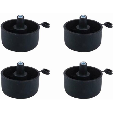 Cyclingcolors – Lot de 4 pieds de meuble réglables en plastique noir – Hauteur 42 mm – Ajustement jusqu'à +28 mm – Capacité 100 kg