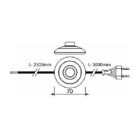 Câble d'alimentation avec interrupteur à pied cordon secteur 230V 3,5m 2 pôles 0,75mm² lampe Allumage Pédale Marche Arrêt Prise Fiche mâle Branchement