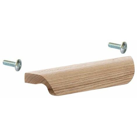 Cyclingcolors – Poignée de meuble en bois chêne laqué – Entraxe 96mm – Longueur 155mm – Hauteur 30mm – Vis incluses pour tiroirs et armoires