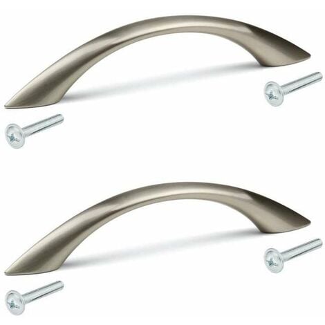 2x Poignée De Meuble Métal Finition Doré Or Laiton Entraxe 96mm Hauteur 31mm Tiroir Armoire Avec Vis 57723561