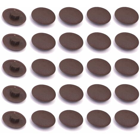 20x Cache vis hexagonal en plastique 4 x 2,7 x 11,8mm Confirmat 6 pans Meuble Capuchon Bouchon Trou Protection Universel, marron foncé