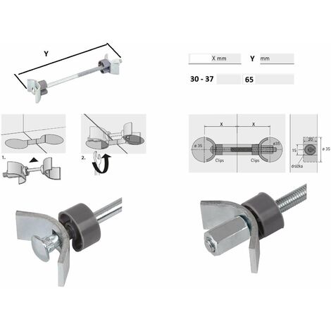 12 Boulons De Connexion Pour Plan De Travail – M6 X 150mm, Papillon, Acier Zingué, Onestopdiy