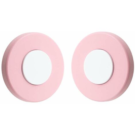 2x Bouton de meuble plastique diamètre extérieur 40mm hauteur 25mm Porte Poignée Commode Etagère Cuisine Salle de bain Chambre Enfant Fille Garçon Armoire, blanc et rose (1/2)